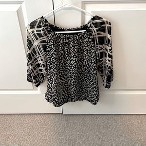 Ann Taylor, XXSP, Black ans White Blouse, Casual/Work, Dry cleaned.